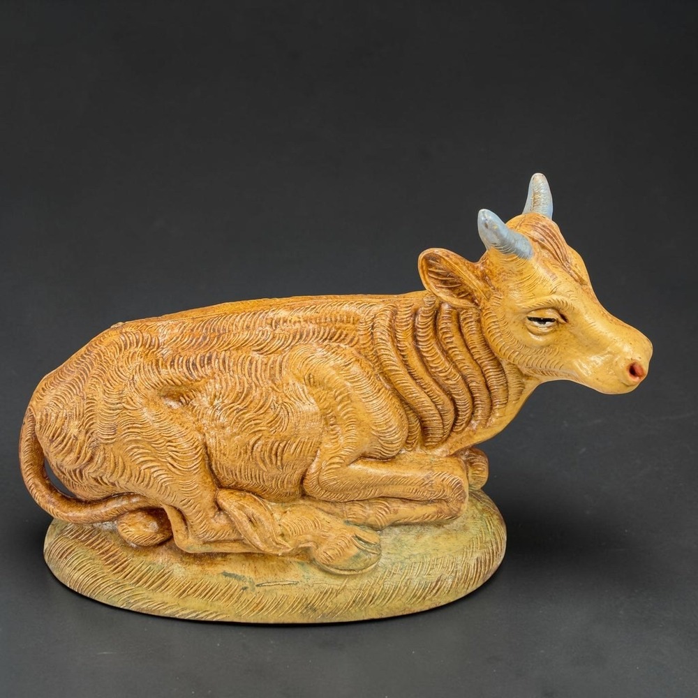 Fontanini Simonetti Depose Italy Nativity Ox Figurine 100/4 Brown Resting Cow 3"
